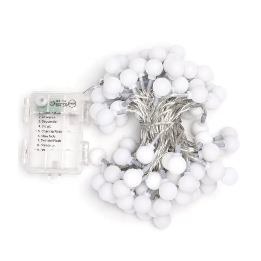 Aigostar - Ghirlandă LED pentru exterior 100xLED/3xAA/8 funcții 10,3 m IP44 alb cald