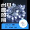 Aigostar - Ghirlandă LED de exterior 100xLED/3xAA/8 funcții 10,3 m IP44 alb rece