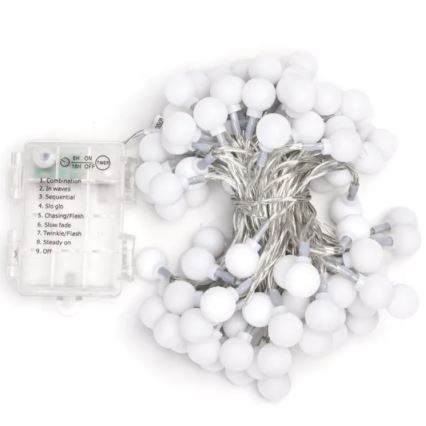Aigostar - Ghirlandă LED de exterior 100xLED/3xAA/8 funcții 10,3 m IP44 alb rece