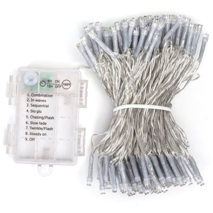 Aigostar - Ghirlandă LED de exterior, 150 LED, 8 funcții, 15,3 m, IP44, alb rece