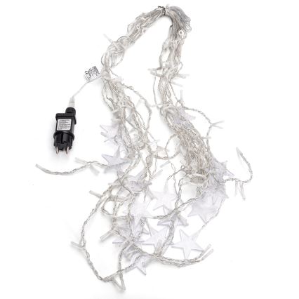 Aigostar - Ghirlandă LED de exterior, 168 LED-uri, 8 funcții, 3 x 1,5 m, IP44, alb cald, cu stele