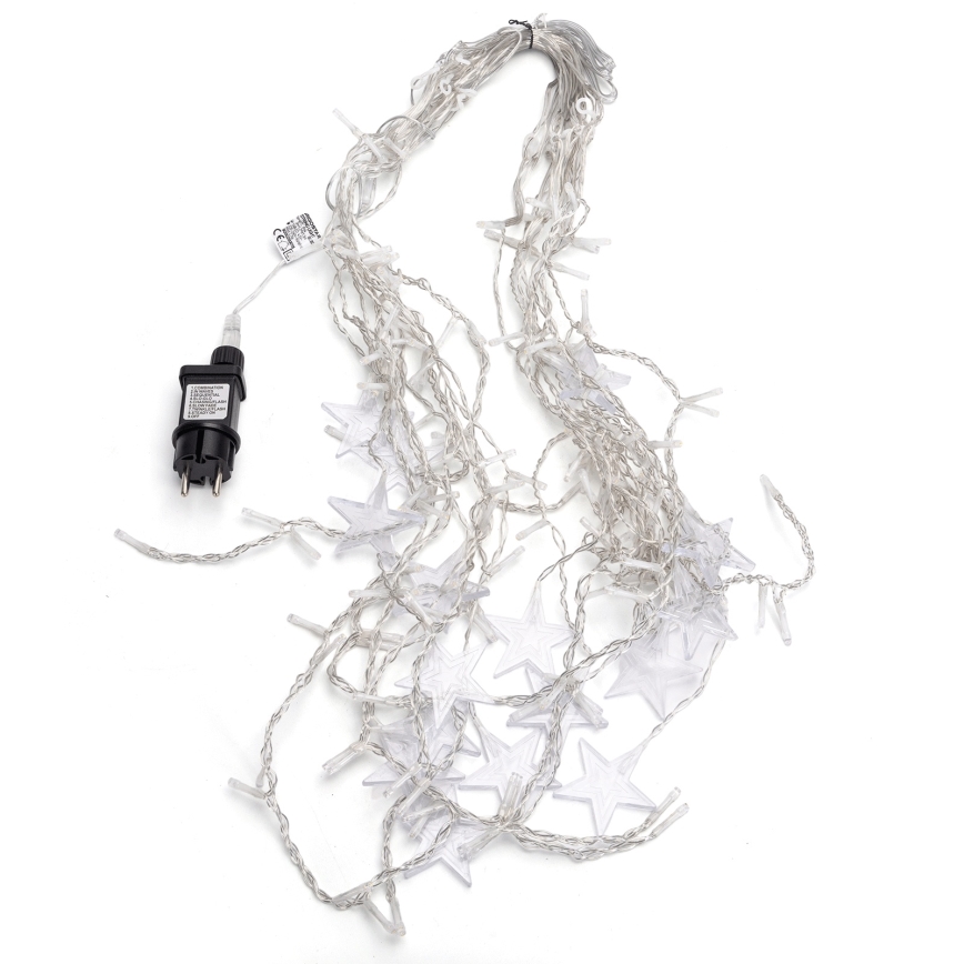 Aigostar - Ghirlandă LED de exterior, 168 LED-uri, 8 funcții, 3 x 1,5 m, IP44, alb cald, cu stele