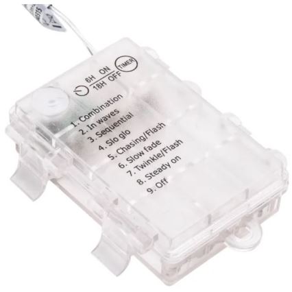 Aigostar - Ghirlandă LED pentru exterior 25xLED/3xAA/8 funcții 2,8 m IP44 alb rece