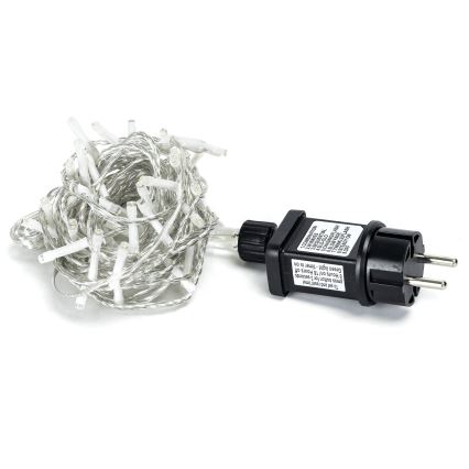 Aigostar - Ghirlandă LED de exterior, 50 LED-uri/8 funcții, 8 m, IP44, alb cald