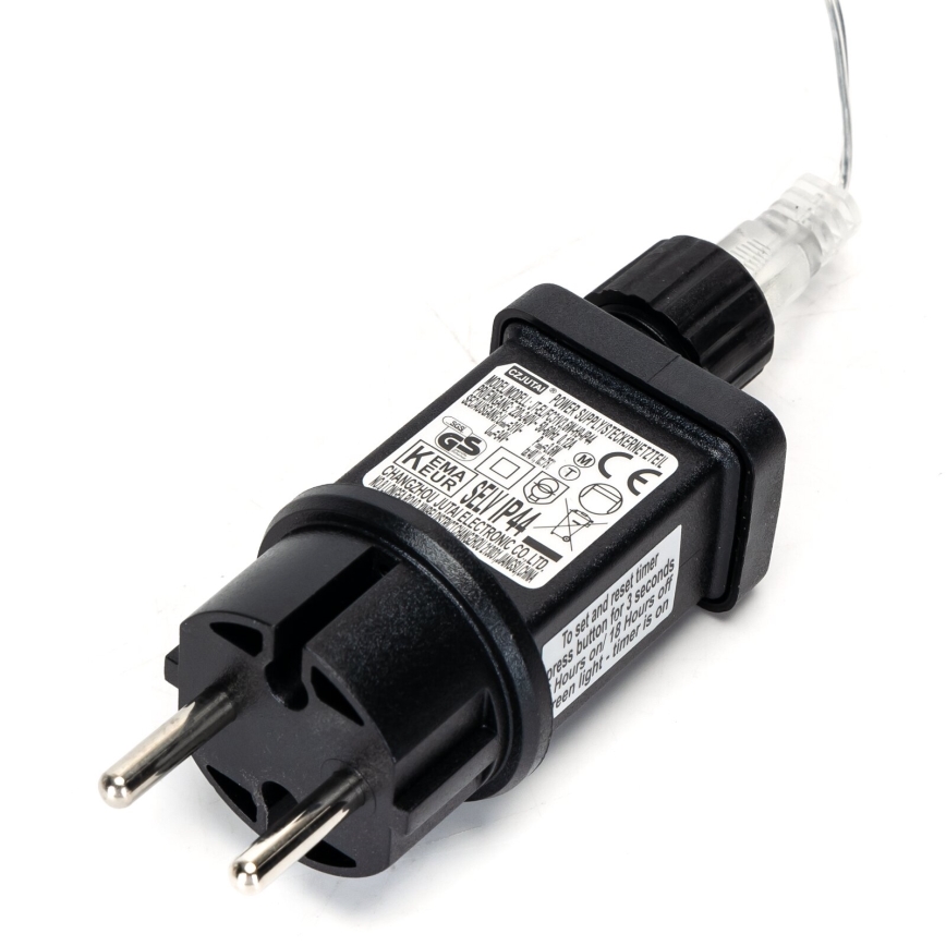 Aigostar - Ghirlandă LED de exterior, 50 LED-uri/8 funcții, 8 m, IP44, alb cald