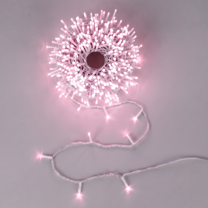 Aigostar - Ghirlandă LED de exterior pentru Crăciun, 100x LED/8 funcții, 13 m, IP44, roz