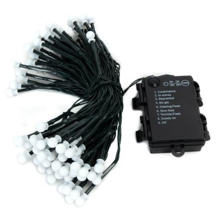 Aigostar Ghirlandă LED de Crăciun pentru exterior, 100 LED, 8 funcții, 3xAA, 10,3 m, IP44, alb cald