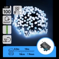 Aigostar - Ghirlandă LED de exterior pentru Crăciun 100xLED/8 funcții 3xAA 10,3m IP44 alb rece