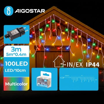 Aigostar - Ghirlandă LED de exterior pentru Crăciun 100xLED/8 funcții 8x0,4m IP44 multicolor