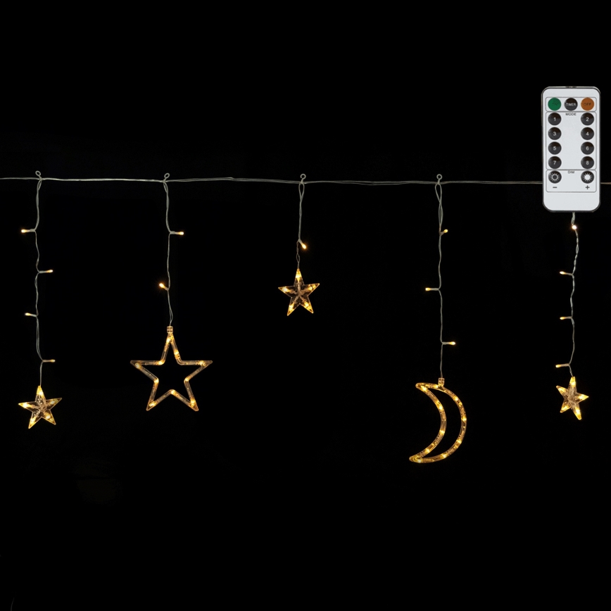 Aigostar - Ghirlandă LED pentru exterior 120 LED/6W/230V/8 moduri 3x0,6m IP44 alb cald + telecomandă
