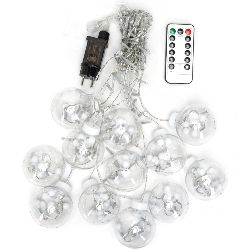 Aigostar - Ghirlandă LED pentru exterior, 120 LED, 8 funcții, 3 x 0,6 m, IP44, alb cald + telecomandă