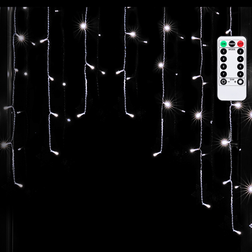 Aigostar - Ghirlandă LED de Crăciun pentru exterior 200xLED/6W/230V/8 moduri 3x1m IP44 alb rece + telecomandă