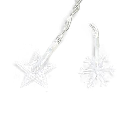 Aigostar - Instalație luminoasă LED pentru exterior 25xLED/8 funcții 3xAA 2,5m IP44 alb cald stele