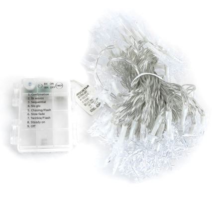 Aigostar - Instalație luminoasă LED pentru exterior 25xLED/8 funcții 3xAA 2,5m IP44 alb cald stele