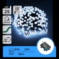 Aigostar - Ghirlandă LED de exterior pentru Crăciun 25x LED/8 funcții 3xAA 2,8m IP44 alb rece