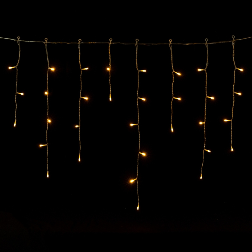Aigostar - Ghirlandă LED de exterior pentru Crăciun, 300 LED/8 funcții, 3xAA, 18x0,6 m, IP44, alb cald