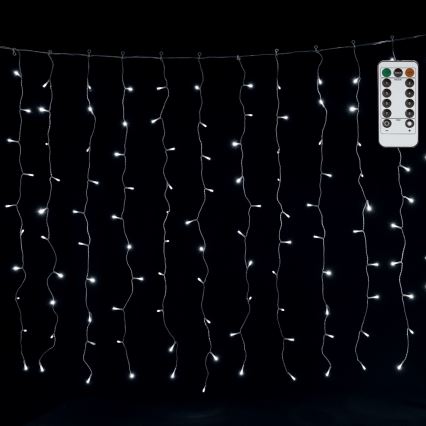 Aigostar - LED Ghirlandă de Crăciun pentru exterior 300xLED/8 funcții 3x1m IP44 alb rece + telecomandă