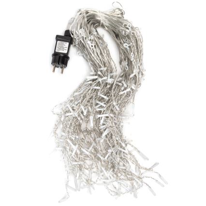 Aigostar - Ghirlandă LED de exterior pentru Crăciun, 300 LED/8 funcții, 15x0,4 m, IP44, alb rece