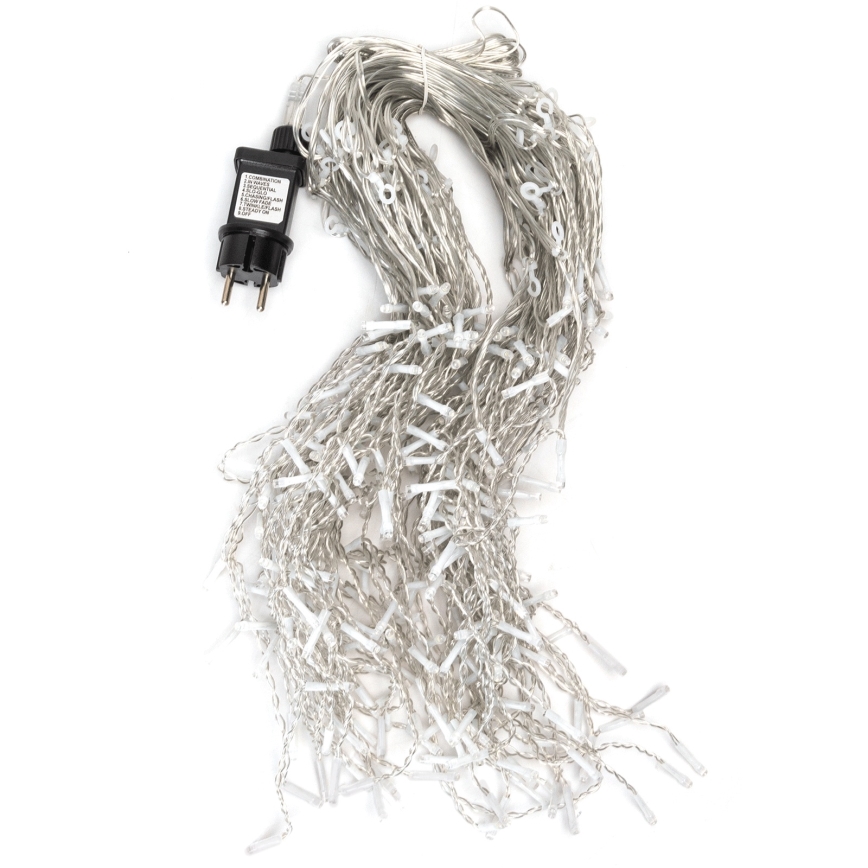 Aigostar - Ghirlandă LED de exterior pentru Crăciun, 300 LED/8 funcții, 15x0,4 m, IP44, alb rece