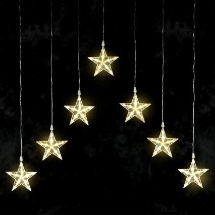 Aigostar - Ghirlandă LED de exterior pentru Crăciun, 70 LED, 230 V, 1,2 x 1 m, IP44, alb cald, cu stele