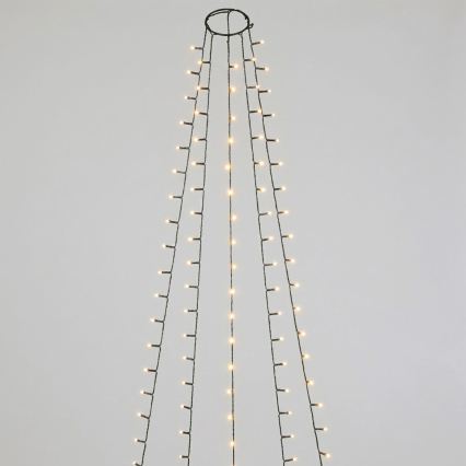 Aigostar - Ghirlandă LED de exterior pentru Crăciun 90xLED/8 funcții 3xAA 1,5m IP44 alb cald