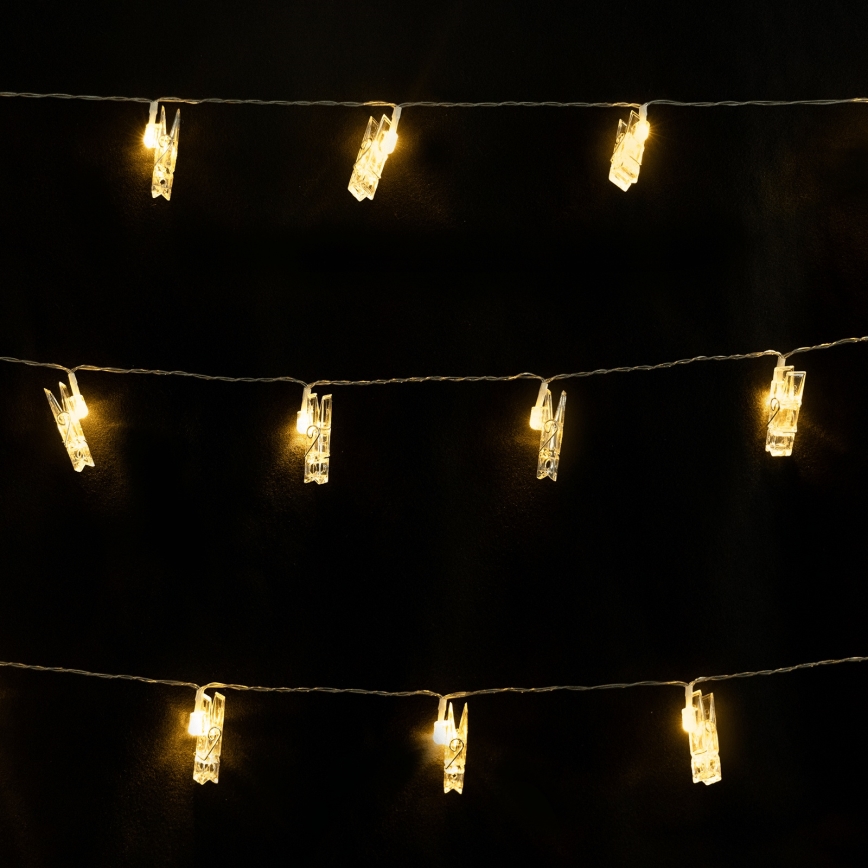 Aigostar - Ghirlandă LED decorativă 20xLED/5W/USB 6 m alb cald
