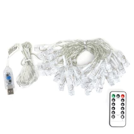 Aigostar - Ghirlandă LED decorativă 40xLED/5W/USB 9 m alb cald