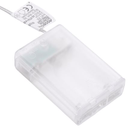 Aigostar - Ghirlandă LED 50xLED/3xAA, 5 m, alb cald, argintiu