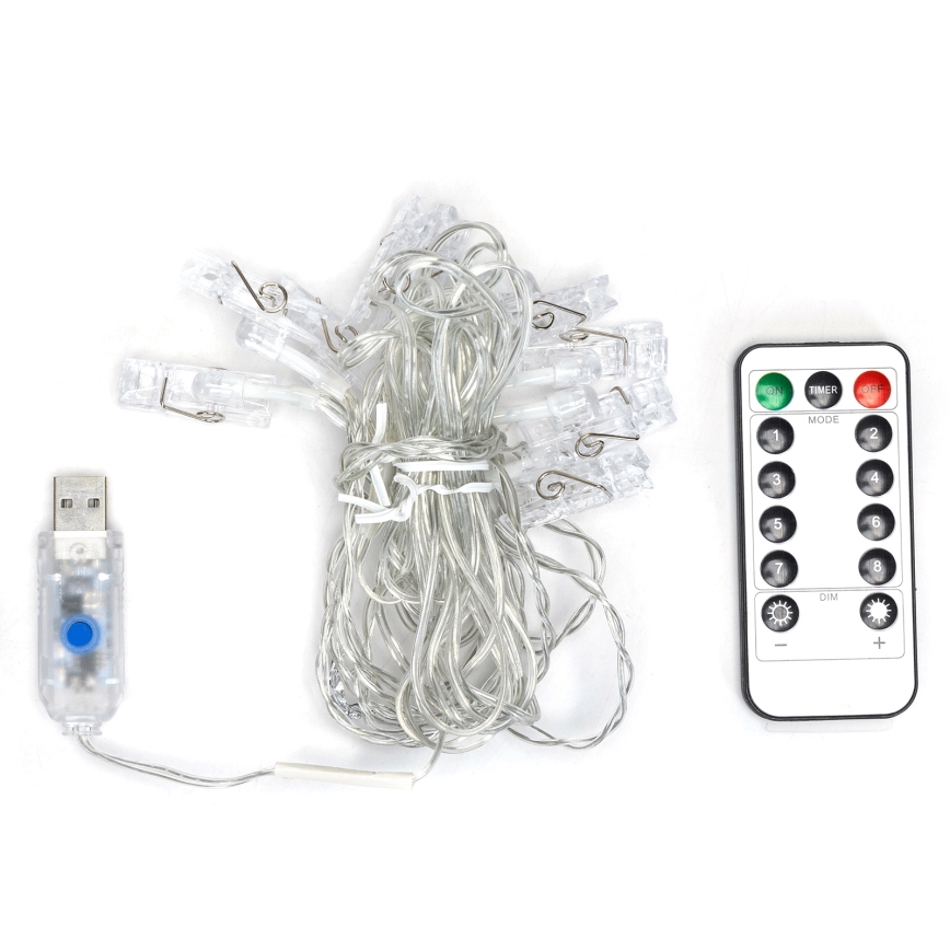 Aigostar - Ghirlandă LED decorativă, 80 LED, 5W, USB, 13 m, alb cald