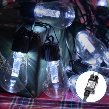 Aigostar - Ghirlandă LED decorativă pentru exterior, 10 LED, 8 m, IP44, alb rece