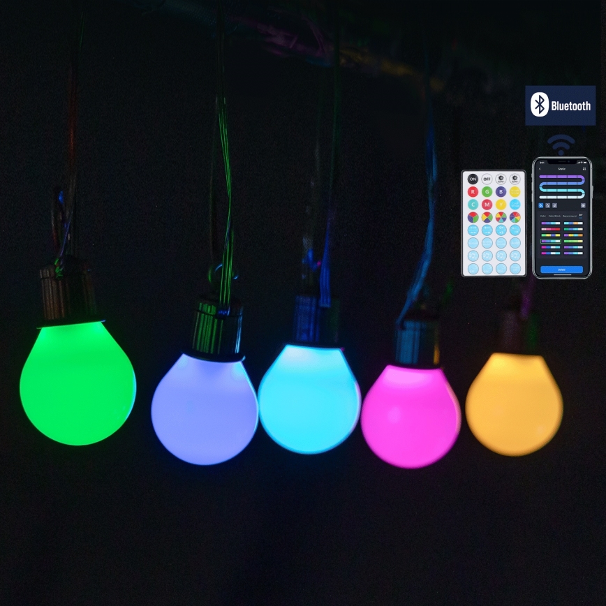 Aigostar - Ghirlandă LED inteligentă RGBICW MESH pentru exterior, 25xLED, 5 m, IP44 + telecomandă