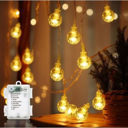 Aigostar - Ghirlandă LED pentru exterior 100xLED/3xAA/8 funcții 10,3 m IP44 alb cald