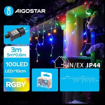 Aigostar - Ghirlandă LED pentru exterior, 100 LED-uri, 8 funcții, 8 x 0,6 m, IP44, multicoloră