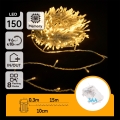 Aigostar – Ghirlandă LED pentru exterior, 150 LED, 8 funcții, alimentare 3xAA, 15,3 m, IP44, alb cald