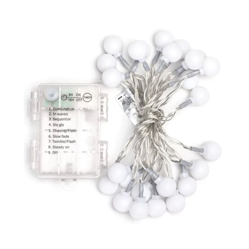 Aigostar - Ghirlandă LED pentru exterior, 25xLED/3xAA/8 funcții, 2,8 m, IP44, multicolor