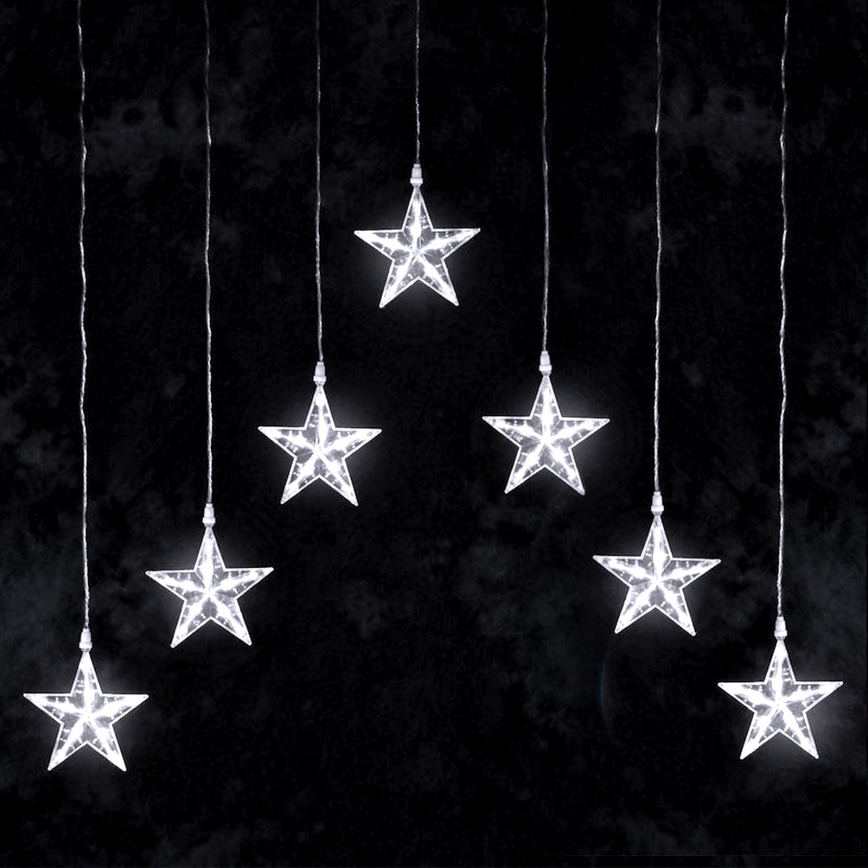 Aigostar - Ghirlandă LED pentru exterior, 70 LED, 1,2 × 1 m, IP44, alb rece, cu steluțe