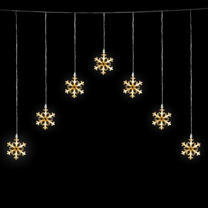 Aigostar - Ghirlandă LED de exterior, 84 LED, 8 funcții, 1,2 x 1 m, IP44, alb cald, cu fulgi