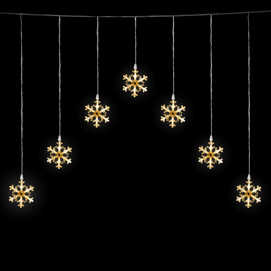 Aigostar - Ghirlandă LED de exterior, 84 LED, 8 funcții, 1,2 x 1 m, IP44, alb cald, cu fulgi