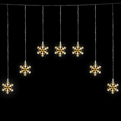 Aigostar - Ghirlandă luminoasă LED pentru exterior, 84 LED, 8 moduri, 1,2 x 1 m, IP44, alb cald, cu fulgi de zăpadă