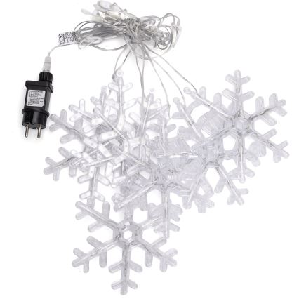 Aigostar - Ghirlandă luminoasă LED pentru exterior, 84 LED, 8 moduri, 1,2 x 1 m, IP44, alb cald, cu fulgi de zăpadă