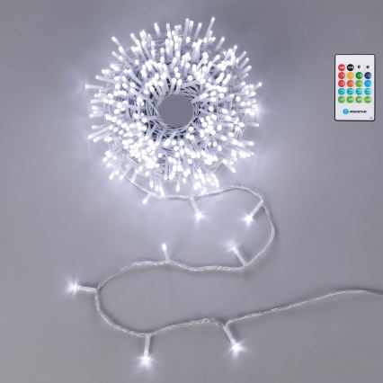 Aigostar - Șir luminos LED reglabil de exterior pentru Crăciun cu senzor de mișcare 100xLED/3xAA 12m alb rece + telecomandă