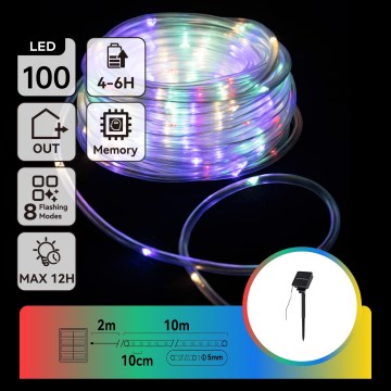 Aigostar - Ghirlandă LED solară de Crăciun 100xLED/8 funcții 12m IP65 800 mAh multicoloră