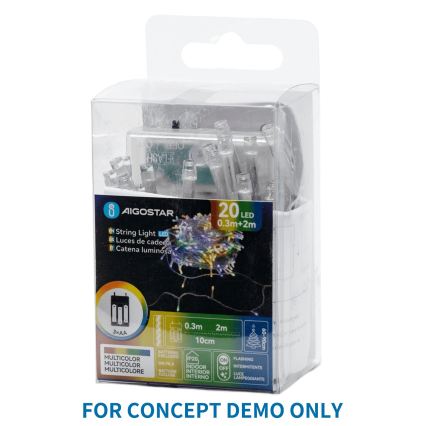 Aigostar - Ghirlandă luminoasă de Crăciun 30xLED/3xAA 3,3m multicolor