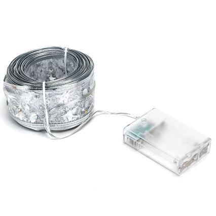 Aigostar - Ghirlandă LED de Crăciun 20xLED/3xAA 2 m alb cald argintiu