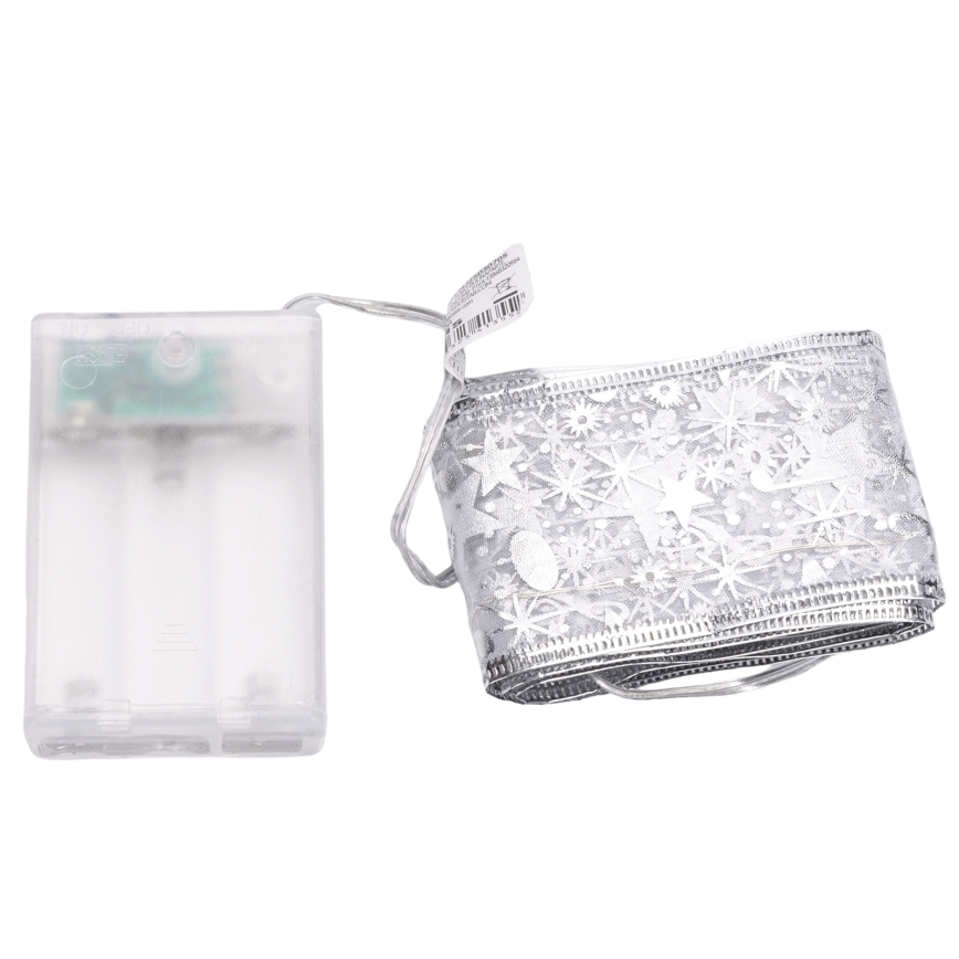 Aigostar - Ghirlandă LED de Crăciun 20xLED/3xAA 2 m alb cald argintiu