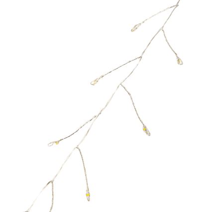 Aigostar - Ghirlandă luminoasă de exterior pentru Crăciun, 300 LED/8 funcții, 3x AA, 9,3 m, IP44, alb cald