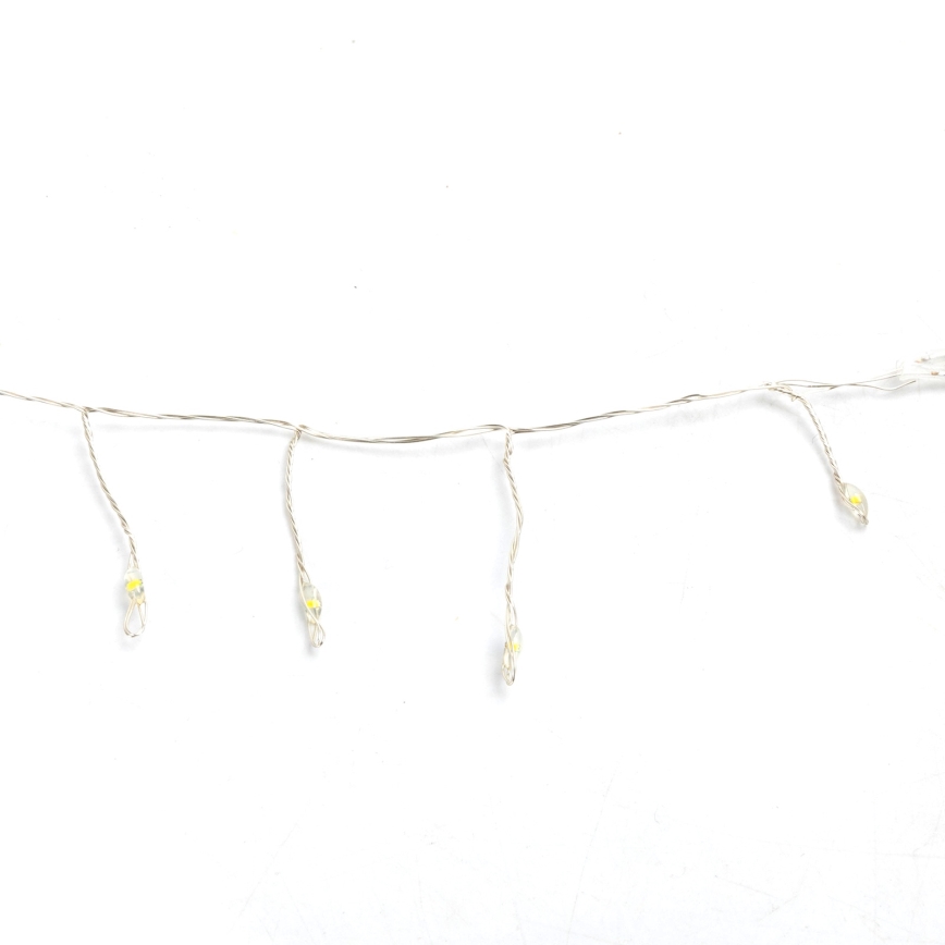 Aigostar - Ghirlandă luminoasă de exterior pentru Crăciun, 300 LED/8 funcții, 3x AA, 9,3 m, IP44, alb cald