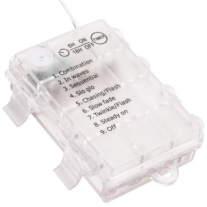 Aigostar - Ghirlandă luminoasă de exterior pentru Crăciun, 300 LED/8 funcții, 3x AA, 9,3 m, IP44, alb cald