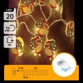 Aigostar - Ghirlandă luminoasă LED de Crăciun, 20 LED-uri, alimentare 3xAA, 3 m, alb cald, Santa Claus