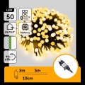Aigostar - Ghirlandă luminoasă LED de exterior pentru Crăciun, 50 LED, 8 funcții, 8 m, IP44, alb cald